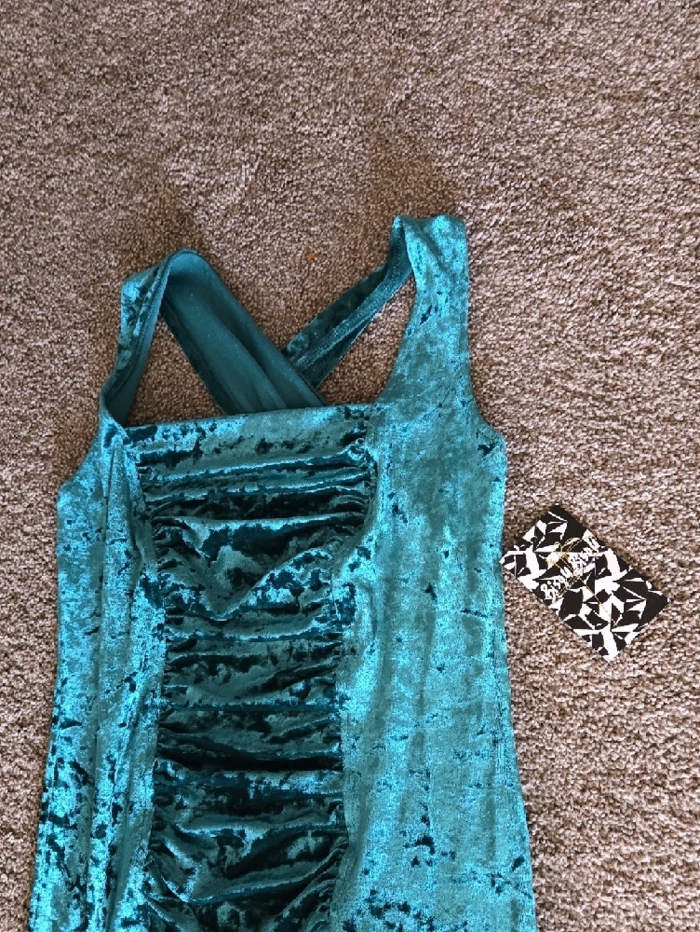 Bisou Bisou Teal Ruched Velvet Midi Dress The Tatjana Dress Size Small - Picture 3 of 5